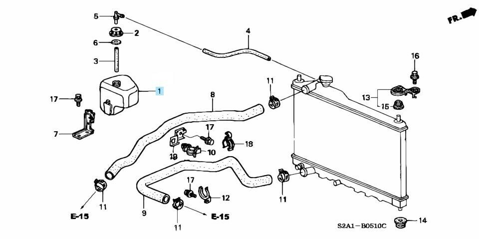 HONDA S2000 AP1/2 00-09 Genuine Coolant Reservoir Tank Bottle 19101-PCX-000 OEM