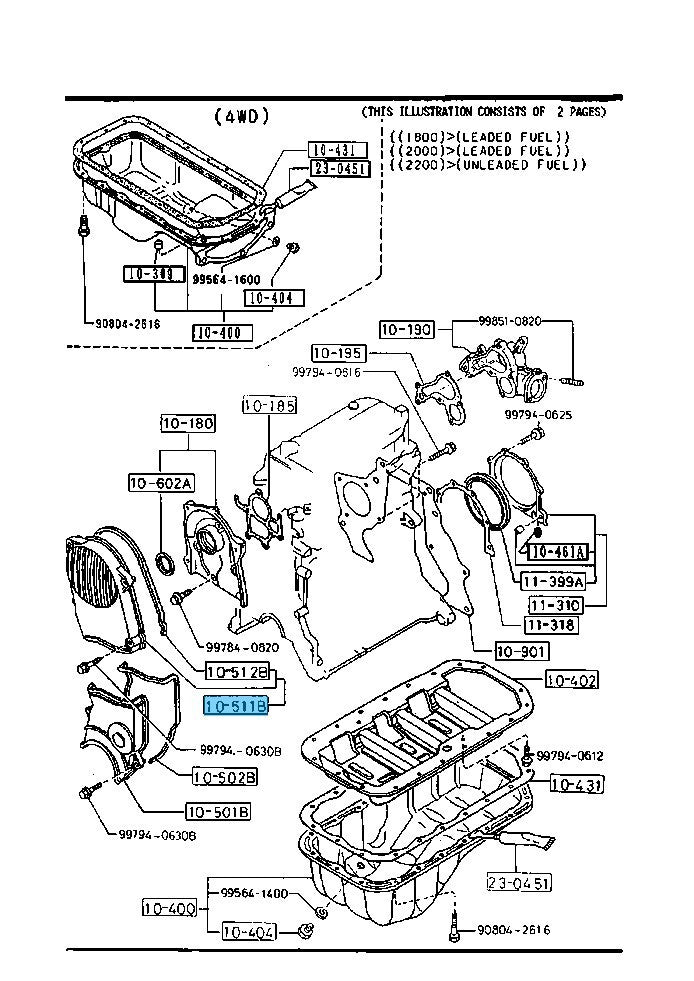 MAZDA 626 GD 88-92 B2200 UF 87-93 Genuine Timing Belt Cover Up F210-10-510 OEM
