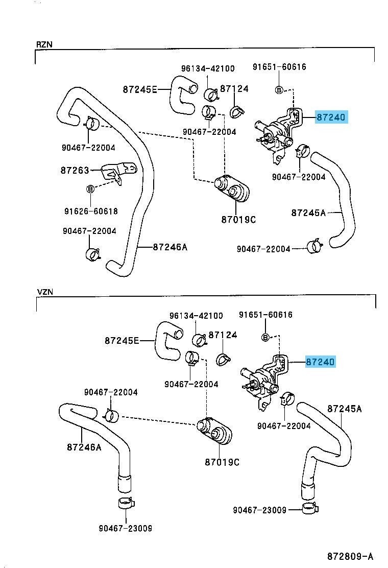 TOYOTA 4RUNNER KZN185 99-02 Genuine Heater Water Control Valve 87240-35070 OEM