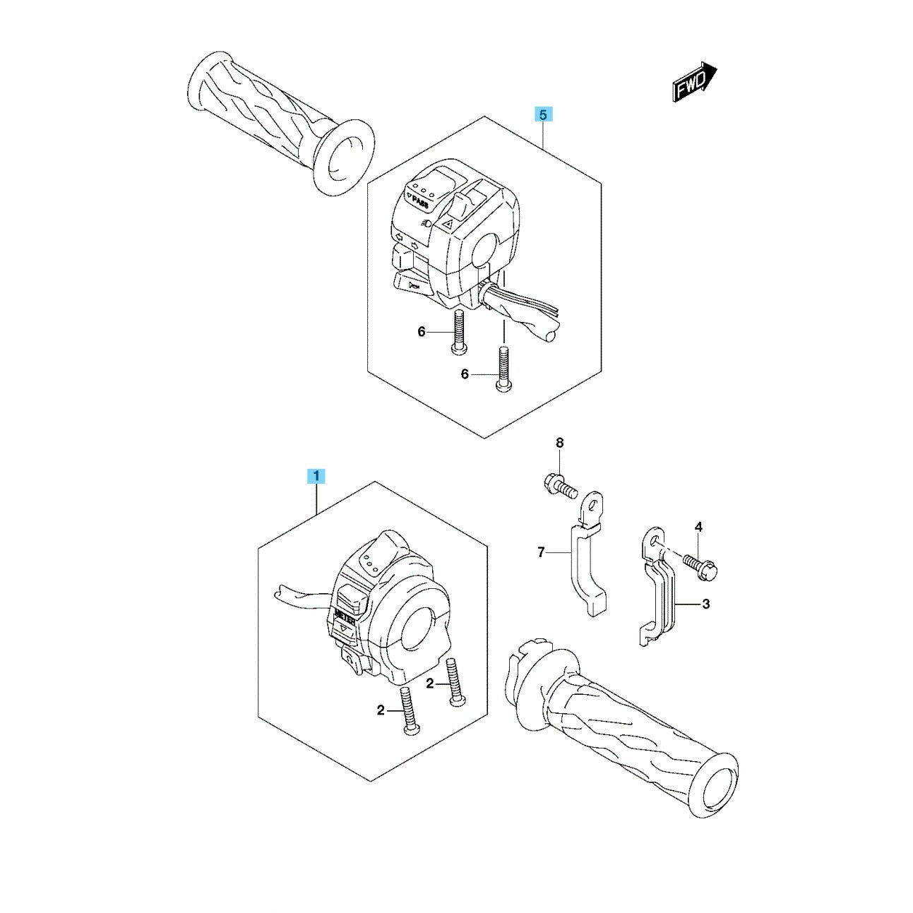 SUZUKI GSX-R600 2011-2023 Genuine Handle Switch Assy RH & LH Set OEM