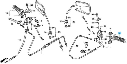 HONDA ELITE 50SR MEX SA50 95-01 Genuine Handle Grip LH 53166-GA7-000 OEM