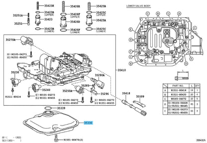 TOYOTA COROLLA ZRE151 09-19 Genuine Valve Body Oil Strainer Assy 35330-0W021 OEM