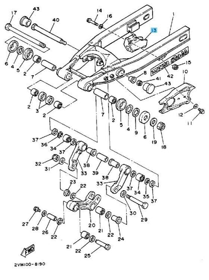 YAMAHA YZ250 1986-1988 Genuine Chain Support 39W-22199-01-00 OEM