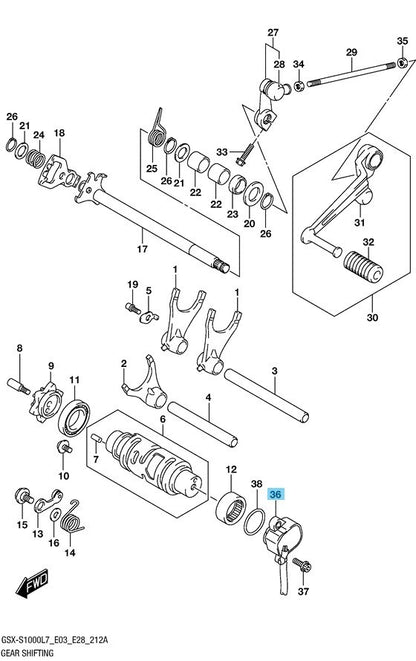 SUZUKI GSX-S1000 2017 Genuine Gear Position Sensor Assy 37730-41G03 OEM