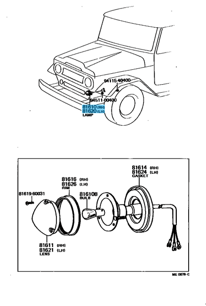 TOYOTA TOYOTA LAND CRUISER FJ40 FJ25 Genuine Parking & Clearanc Lamp Set OEM