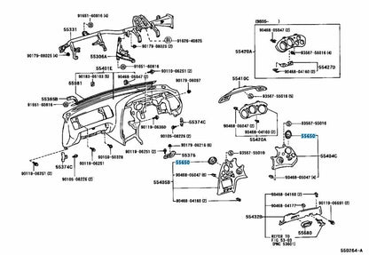 TOYOTA SUPRA JZA80 93-98 Genuine Instrument Panel Register 55650-14130 2set OEM
