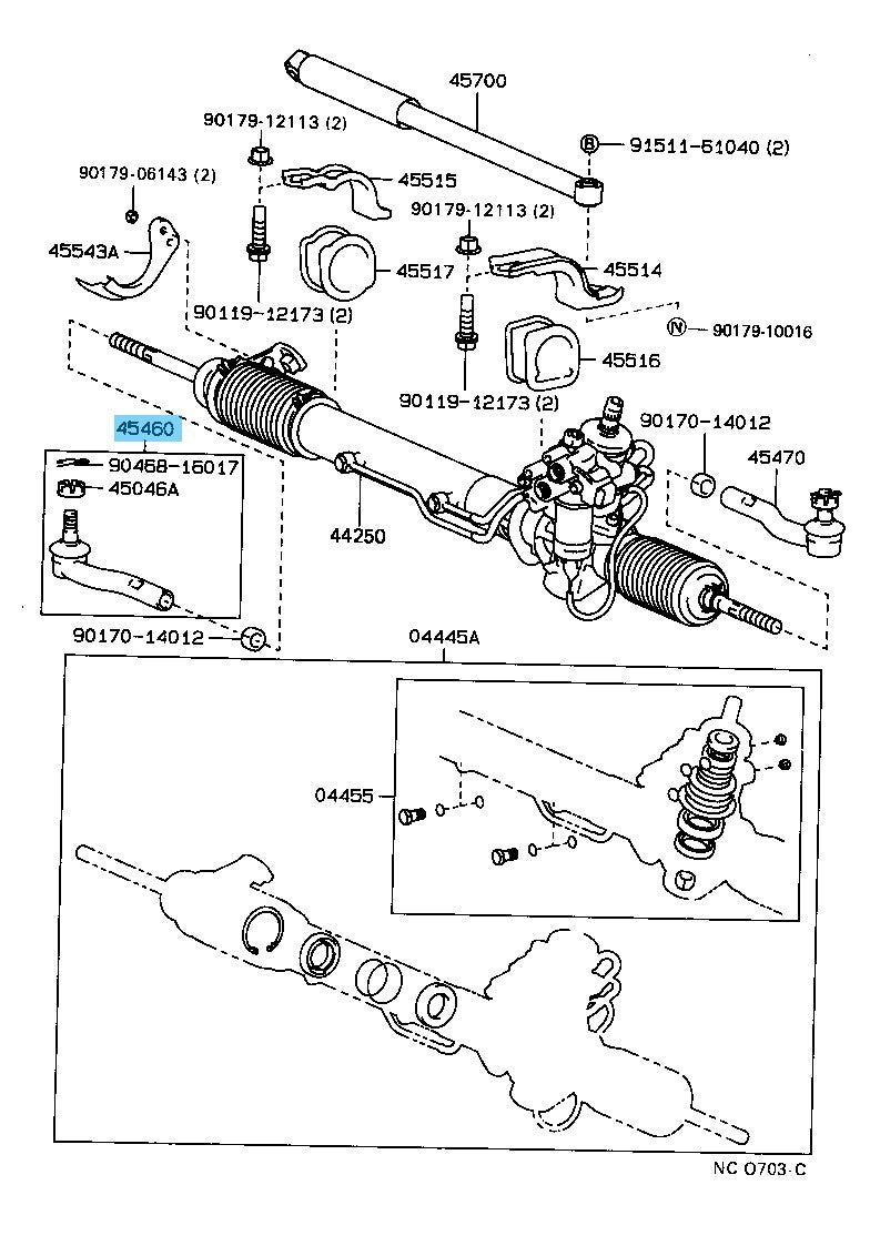 LEXUS LS400 UCF10L 1990-1994 Genuine Tie Rod Assy Right 45460-59015 OEM