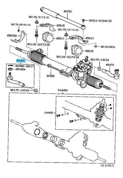 LEXUS LS400 UCF10L 1990-1994 Genuine Tie Rod Assy Right 45460-59015 OEM