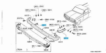 NISSAN DATSUN 1200 UTE Genuine Front Bumper Stay 62670-H1002 62671-H1002 Set OEM