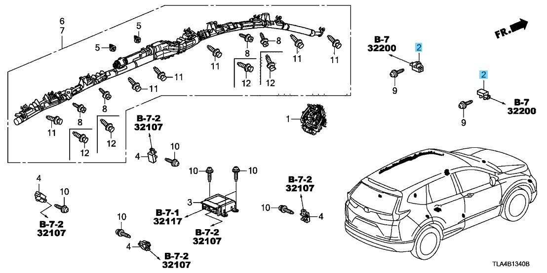 HONDA CR-V 2017-2022 Genuine Front Crash Sensor Assy 77930-TLA-A01 x2 Set OEM