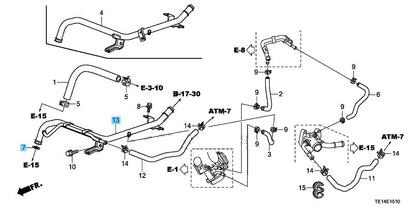 HONDA CR-V RM1 RM4 2012-2014 Genuine Metal Heater Pipe & Heater Pipe O-Ring Set