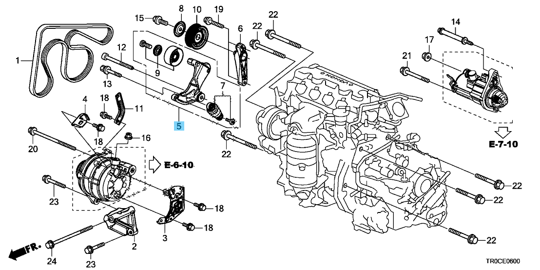 HONDA CIVIC FB2 FG3 2012-2015 Genuine Auto Belt Tensioner 31170-R0A-025 OEM