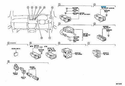 TOYOTA RAV4 SXA1# 96-98 Genuine Hazard Warning Signal Switch Assy 84332-42010