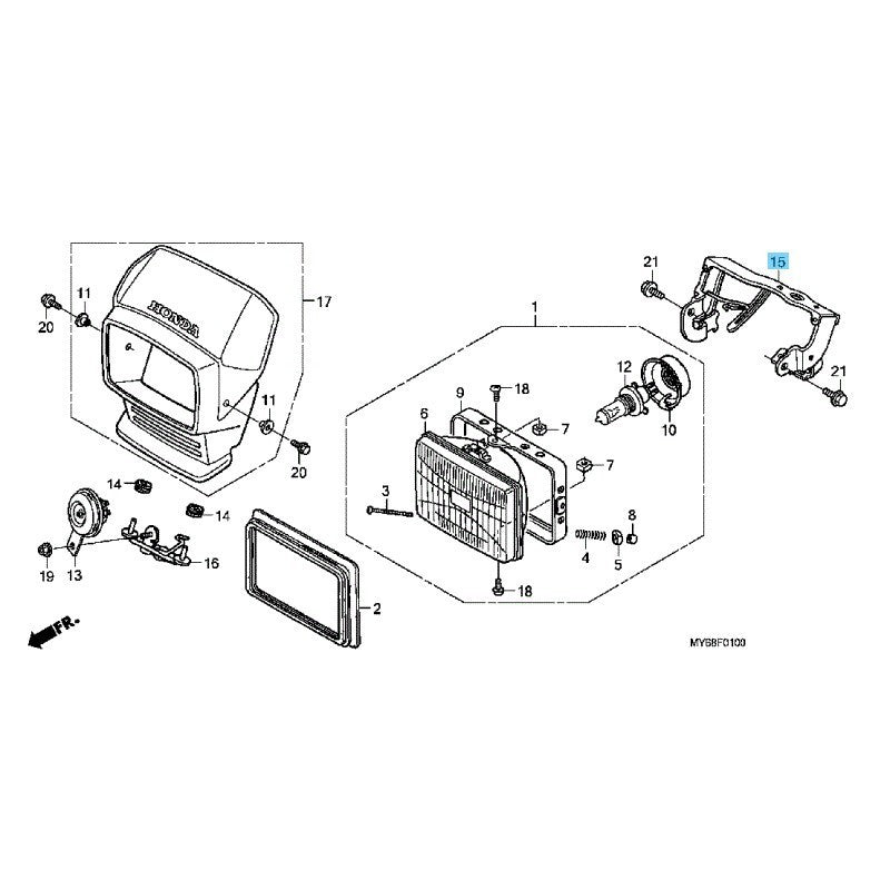 HONDA XR650L 1993-2009 2012-2025 Genuine Headlight Bracket 61314-MY6-670 OEM