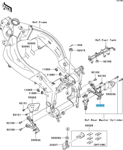 KAWASAKI NINJA ZX-6R ZX636 05-06 Genuine Front Frame Stay RH 35063-0419-458 OEM
