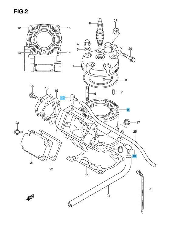 SUZUKI RM125 2005-2006 Genuine Engine Cylinder Set 11200-36870 Model K5/K6 OEM