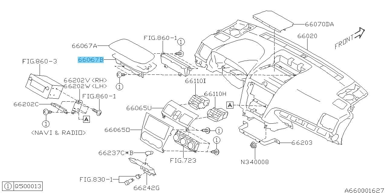 SUBARU WRX STI VAF 2016-2021 Genuine Display Lower Panel ES With Eyesight Pkg