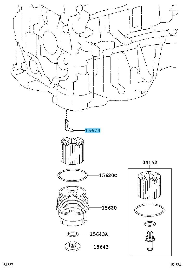 TOYOTA CAMRY ASV50 2009-2017 Genuine Oil Filter Bracket Clip 15679-37011 OEM