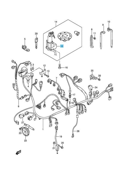 SUZUKI HAYABUSA GSX1300R 99-07 Genuine Steering Lock Assy 37100-24F00 OEM