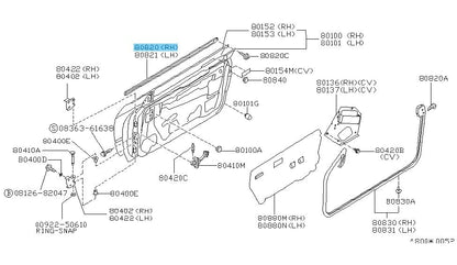 NISSAN 240SX S13 89-94 Genuine Front Door Outside Molding RH 80820-35F20 OEM