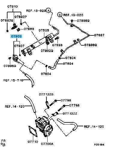 MITSUBISHI LANCER EVO X CZ4A '08-15 Genuine Mpi Delivery Pipe Pressure Regulator