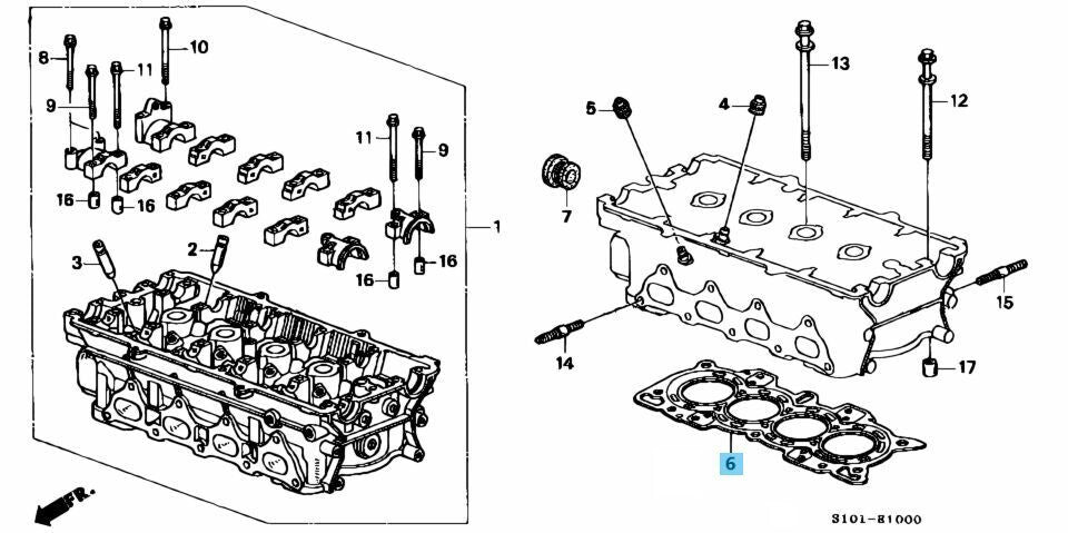 HONDA CR-V RD1 RD2 1997-2001 Genuine B20B Cylinder Head Gasket 12251-P8R-004 OEM