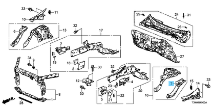 HONDA ACCORD 2013-2017 Genuine Front Lower Member Set LH 04684-T2A-A00ZZ OEM