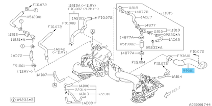 SUBARU FORESTER SG9 2006-2008 Genuine Vacuum Hose Complete Turbo 99081AA081 OEM
