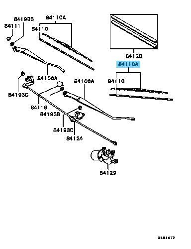 MITSUBISHI LANCER EVO 5 6 CP9A Genuine Windshield Wiper Blade MR416196 OEM