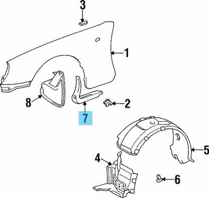 TOYOTA SUPRA JZA80 MK4 93-98 Genuine Front Fender Splash Guard Mud Flap Set OEM