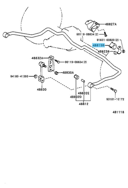 TOYOTA LAND CRUISER KZJ78 '84-99 Genuine Rear Stabilizer Bush 48815-26040 x2 Set