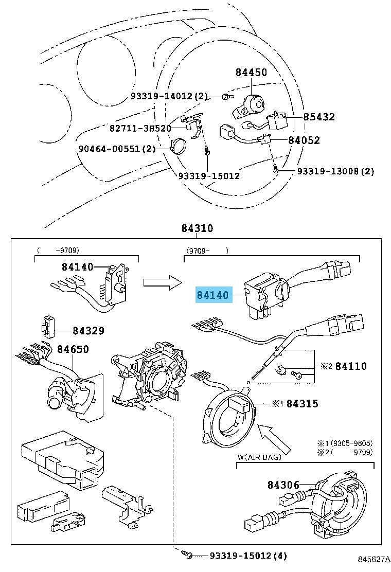 TOYOTA SUPRA JZA80 97-02 Genuine Headlamp Dimmer Switch Assy 84140-20540 OEM RHD