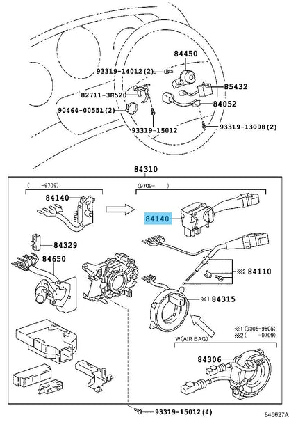 TOYOTA SUPRA JZA80 97-02 Genuine Headlamp Dimmer Switch Assy 84140-20540 OEM RHD