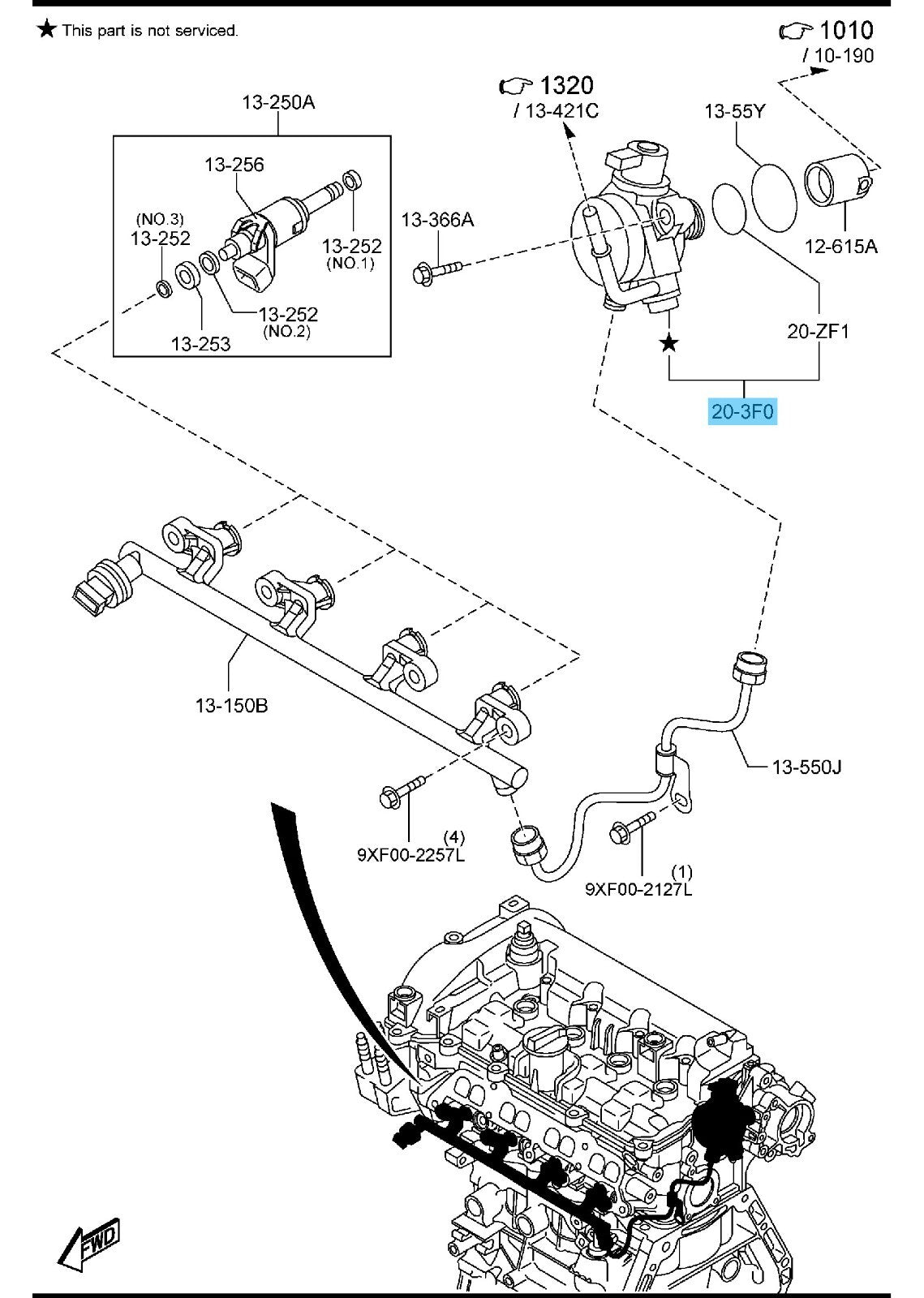 MAZDA CX-3 DK 2016-2018 Genuine High Pressure Fuel Pump PE22-20-3F0 OEM
