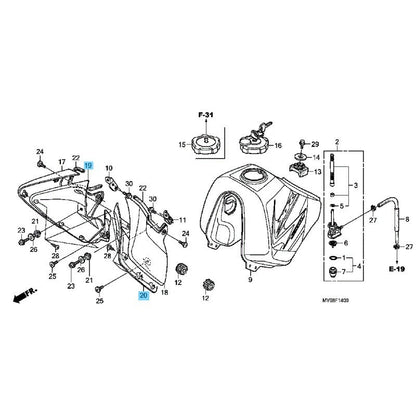 HONDA XR650L '00-25 Genuine Inner Shroud Panel (*Nh1* Black) RH & LH Set OEM