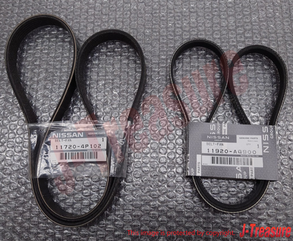 NISSAN 350Z Z33 2003-2007 Genuine Fan Alternator Belt & Compressor Belt Set OEM