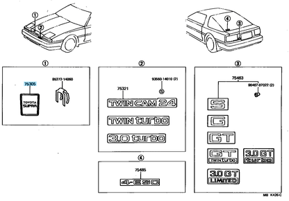 TOYOTA SUPRA JZA70 MK3 Genuine Emblem Front Bonnet Hood For Early Middle Model