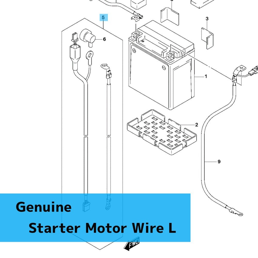 SUZUKI BOULEVARD VZR1800 M109R '06-23 Genuine Starter Motor Wire L 33810-48G02