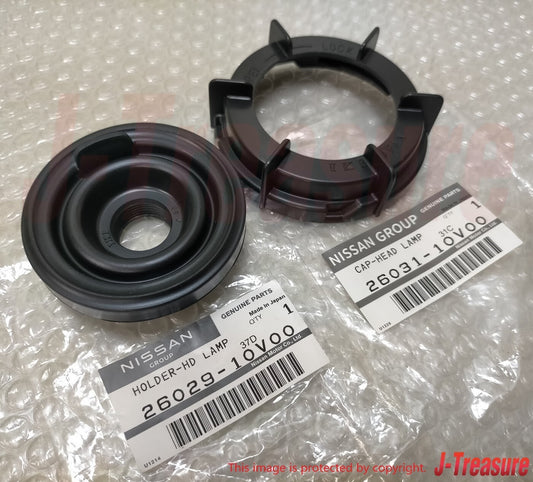 NISSAN SKYLINE ##R32 1989-1994 Genuine Head Lamp & Socket Cover Set RH LH OEM