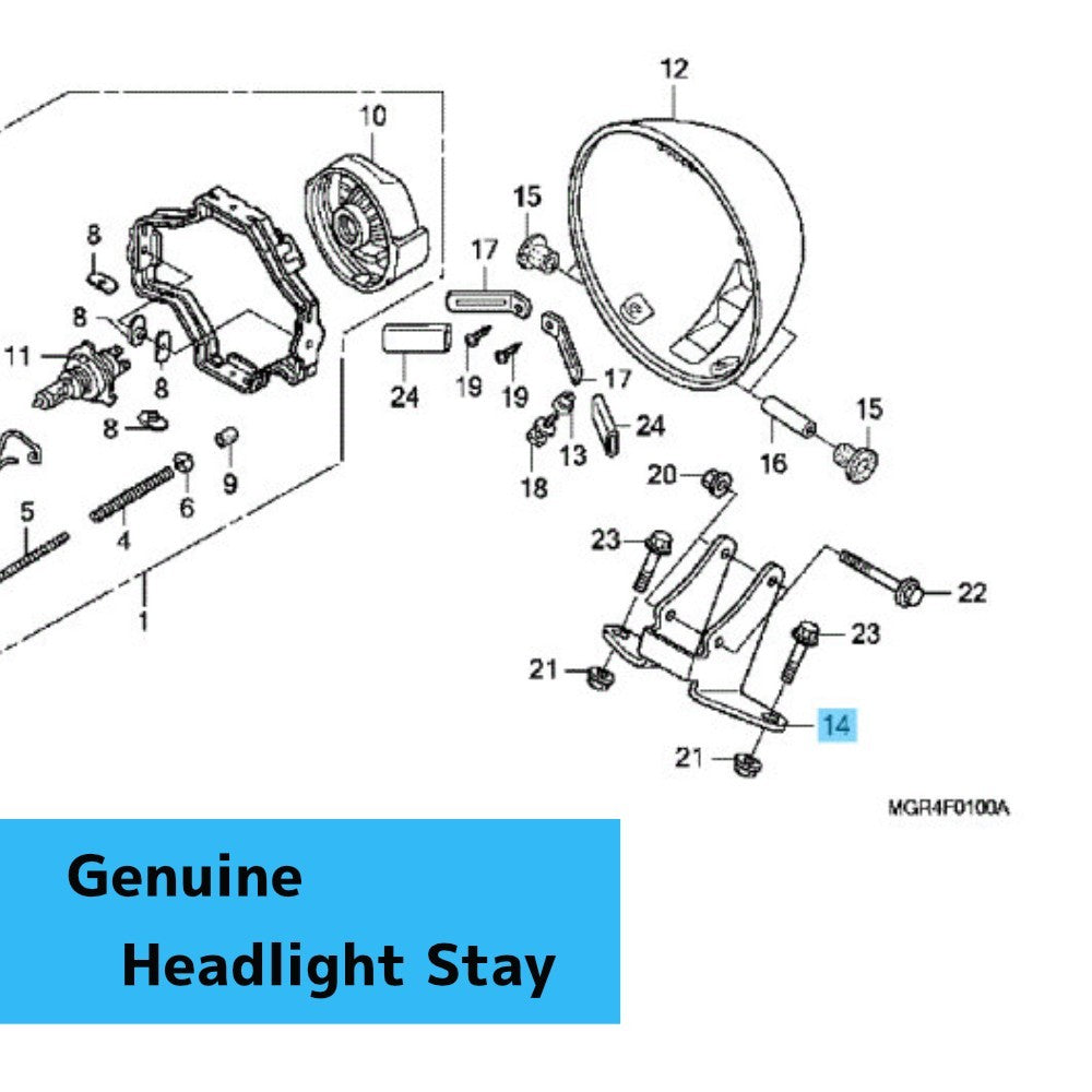 HONDA VT750RS SHADOW RS '10-13 Genuine Headlight Stay 61311-MGR-670 OEM
