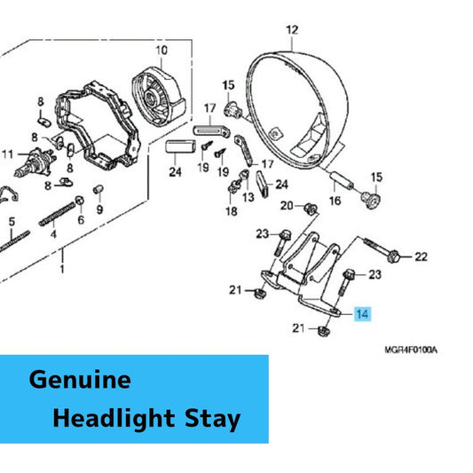 HONDA VT750RS SHADOW RS '10-13 Genuine Headlight Stay 61311-MGR-670 OEM