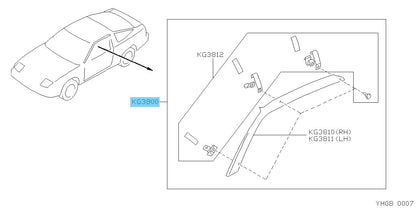NISSAN 240SX 180SX RS13 1989-1998 Genuine Side Roof Visor G3810-40F00 OEM