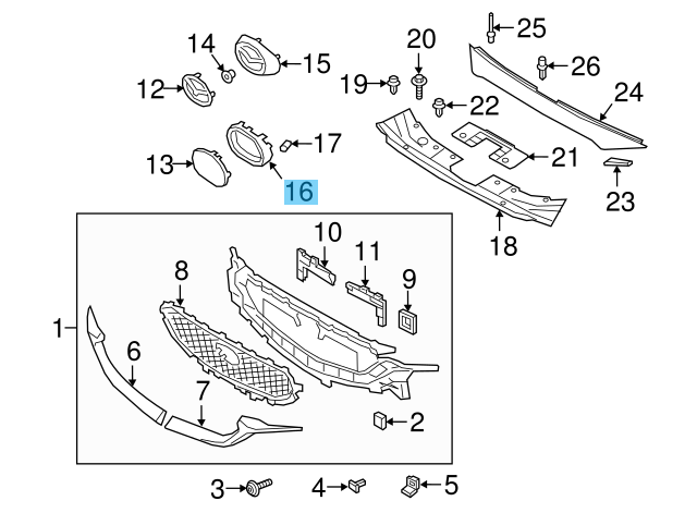 MAZDA CX-5 KF#P 2017-2021 Genuine Grille Emblem Mount Bracket KB8B-50-721 OEM