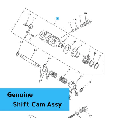 YAMAHA KODIAK 700 YFM70K 2016-2025 Genuine Shift Cam Assy 3B4-18540-21-00 OEM