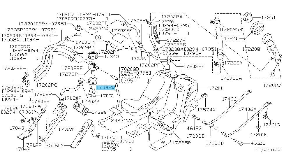 NISSAN 240SX S14 1995-1996 Genuine Fuel Tank Pump Gauge Packing 17342-79900 OEM
