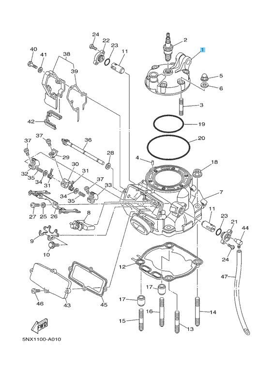 YAMAHA YZ250X 2016-2023 Genuine Cylinder Head 1 BF1-11111-00-00 OEM