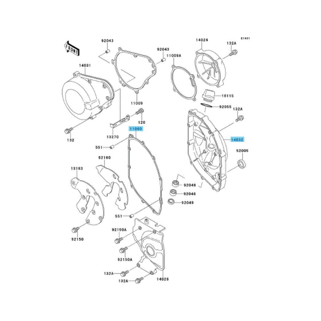 KAWASAKI NINJA ZX-6 ZX600E 1993-2002 Genuine Clutch Cover & Gasket Set OEM