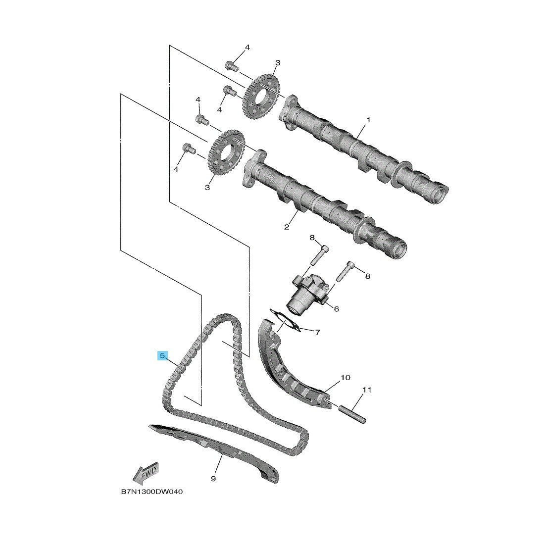 YAMAHA MT-09 '21-24 XSR900 '22-24 Genuine Cam Chain 94591-78128-00 OEM