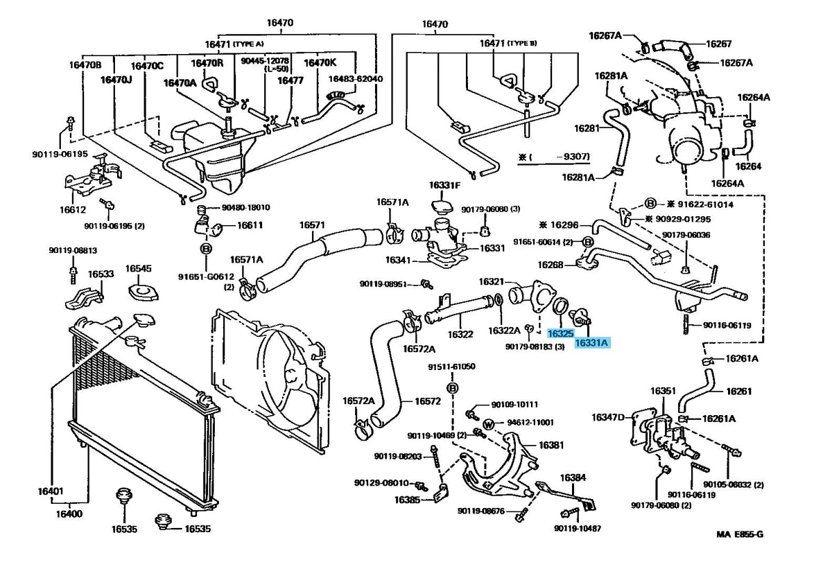 TOYOTA CAMRY VZV21 88-94 Genuine Thermostat & Gasket 90916-03075 16325-62010 OEM