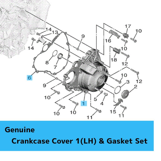 YAMAHA XSR900 2022-2024 Genuine Crankcase Cover 1(LH) & Gasket Set OEM